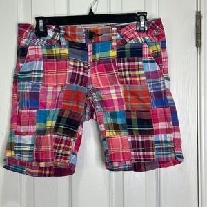 American Eagle Shorts Womens 2 (?) Y2K Patchwork Plaid Low Rise Bermuda